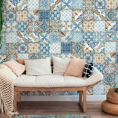 Piastrelle cementine e maioliche decorate color mix